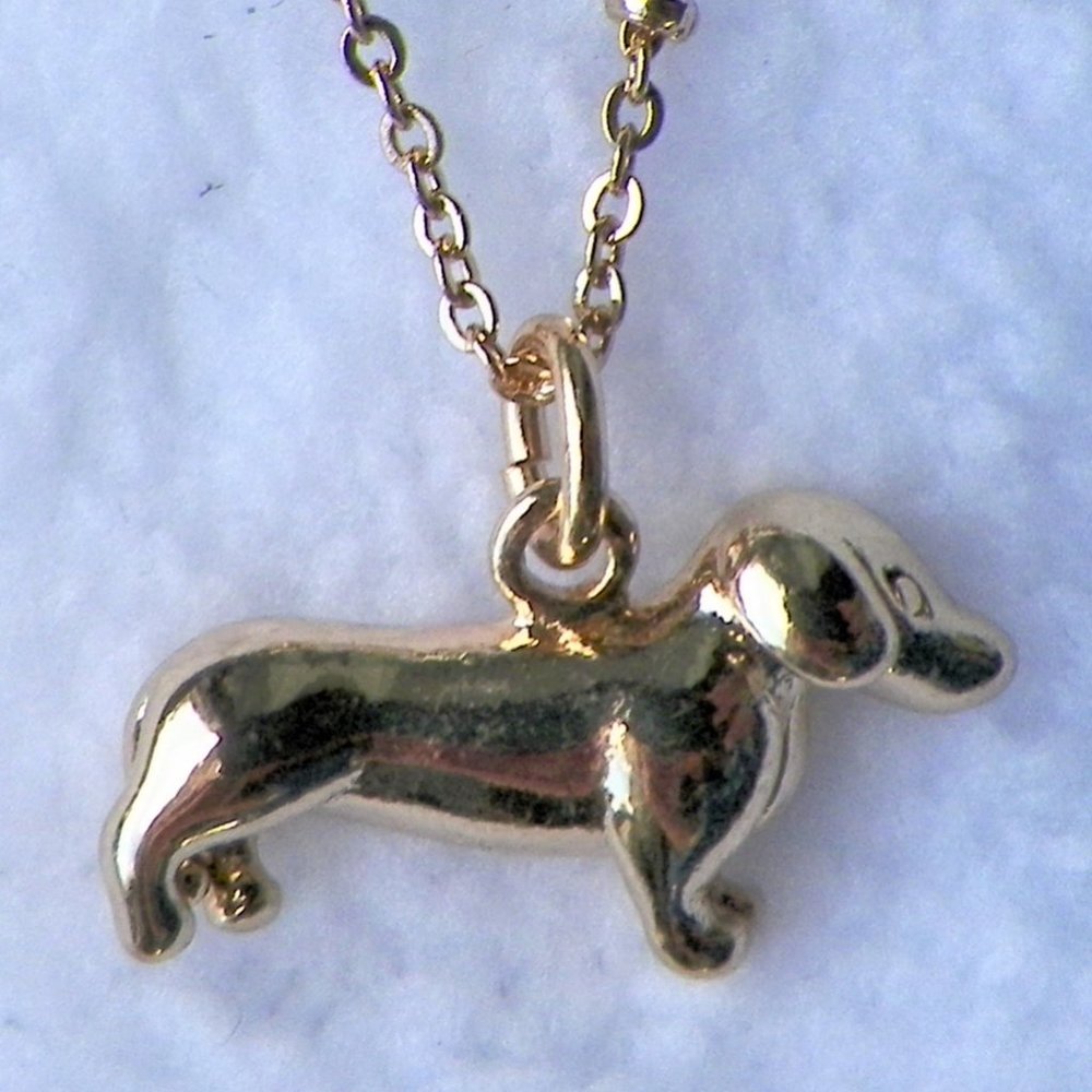 3 LEFT PRICE IS FIRM "Dachshund" 16" Necklace LC Lauren Conrad Hot Dog Doxie - Picture 6 of 8